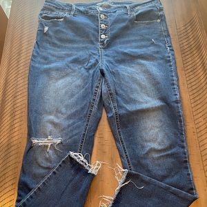 Old Navy Rockstar Super Skinny High Rise Distressed Jeans Size 18